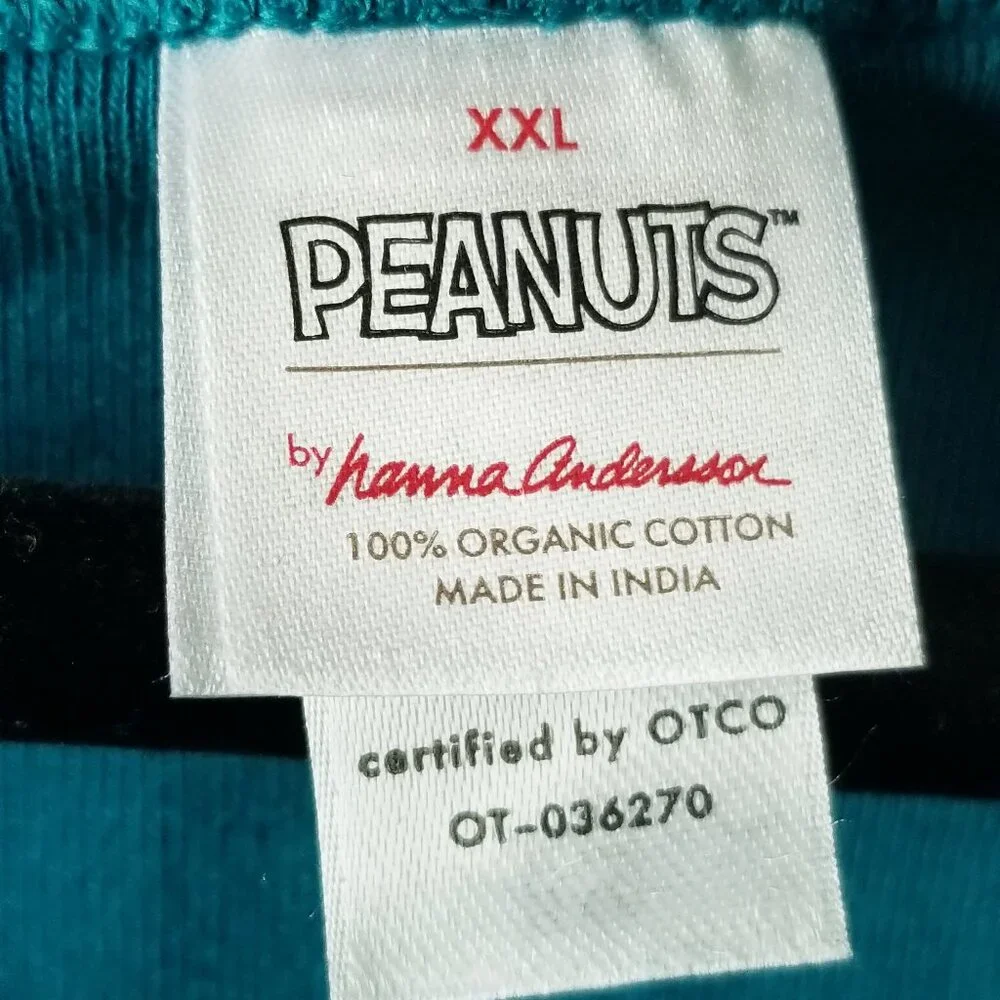 Hanna Andersson Peanuts Snoppy Organic Cotton T Shirt Lounge Top Adult Sz XXL - Picture 3 of 7